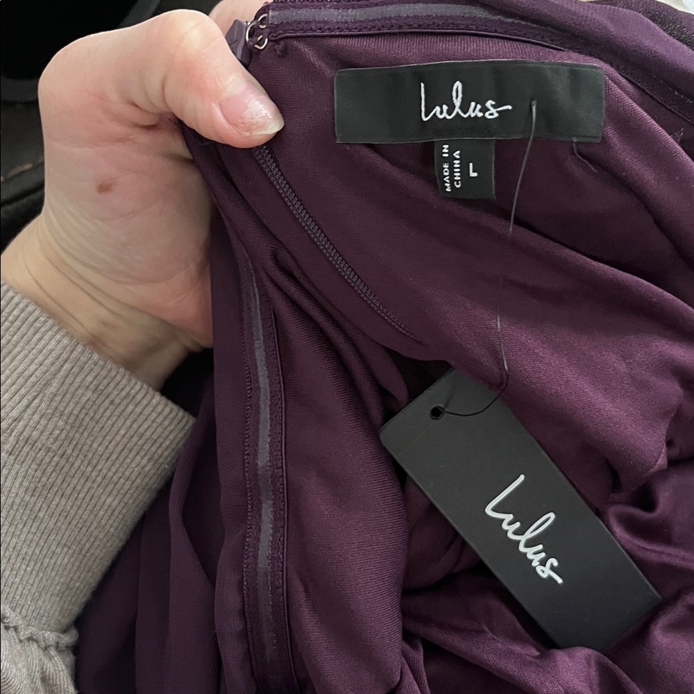 Lulus Luxe Favorite Dark Purple Strapless Ruched Maxi Dress - Picture 8 of 8